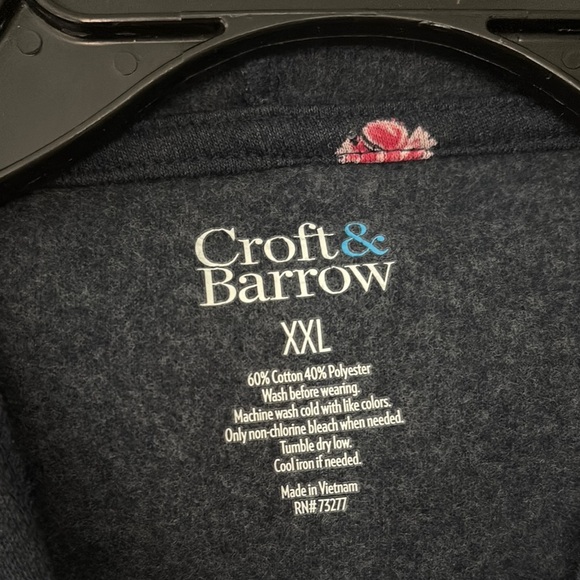 Women’s Croft & Barrow Floral Navy Hoodie Sweatshirt XXL - Picture 4 of 5